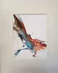 Abstract Phoenix painting by Lotta Sirén with earthy tones on a light background