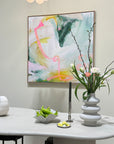 Abstract painting with a champagne glass