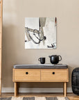 Empowering abstract artwork by Lotta Sirén in a japandi room.
