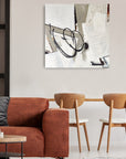 Empowering abstract artwork by Lotta Sirén in a japandi style room.