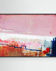 Detours Approved - Limited Edition Canvas Print with black frames. Pink, white and burnt sienna tones and a hint of red & blue. Structured and vibrant piece.