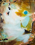 Abstract artwork with vibrant colors and brush strokes