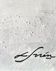 Textured white surface with a Lotta Sirén signature and year 2025