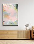 No Permission Needed - Limited Edition Canvas Print in black floater frame in a modern livingroom.