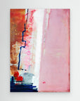 Speed Bump - Limited Edition Canvas Print. An abstract canvas print with pink, white and burnt sienna tones and a hint of red & blue.