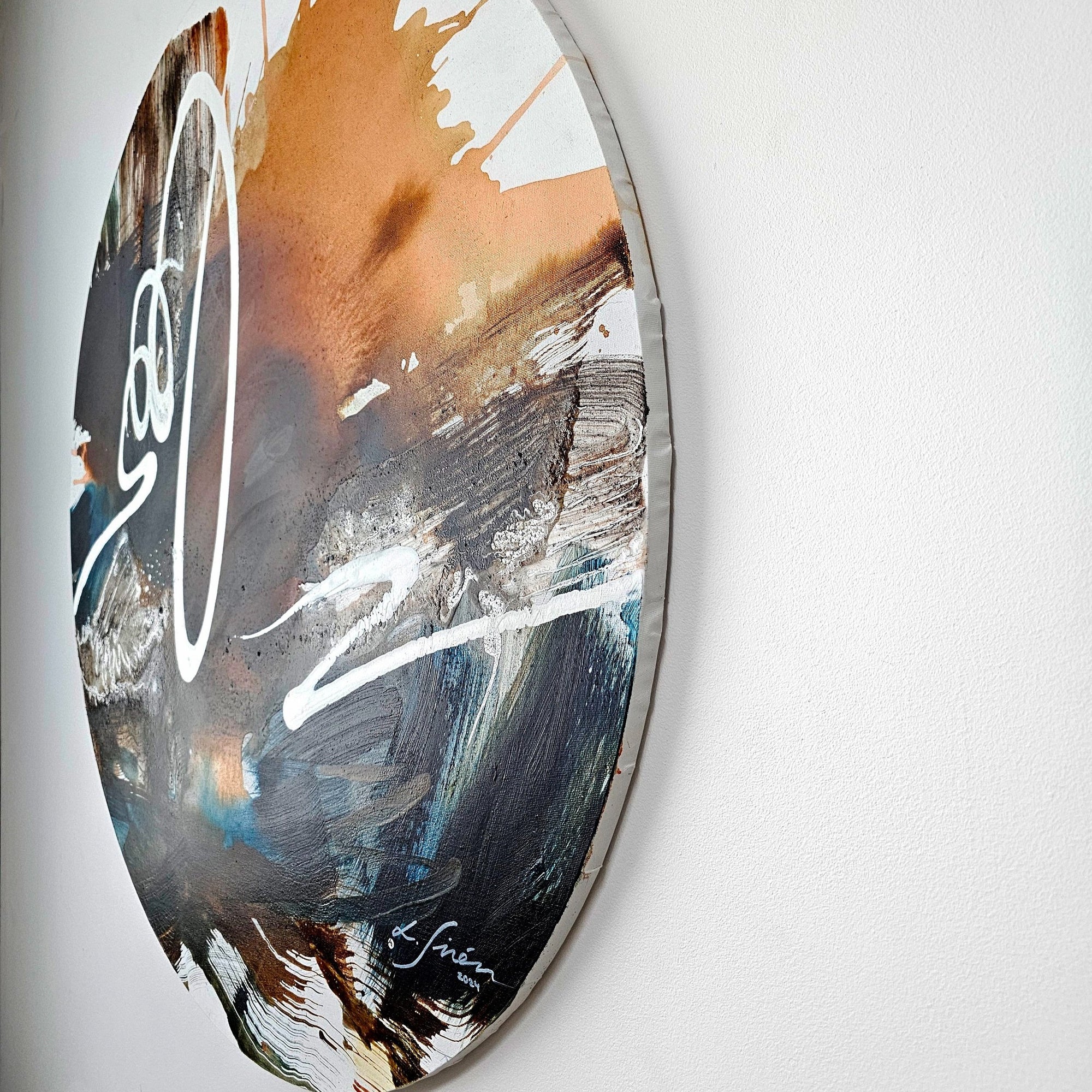 The side view of abstract painting.