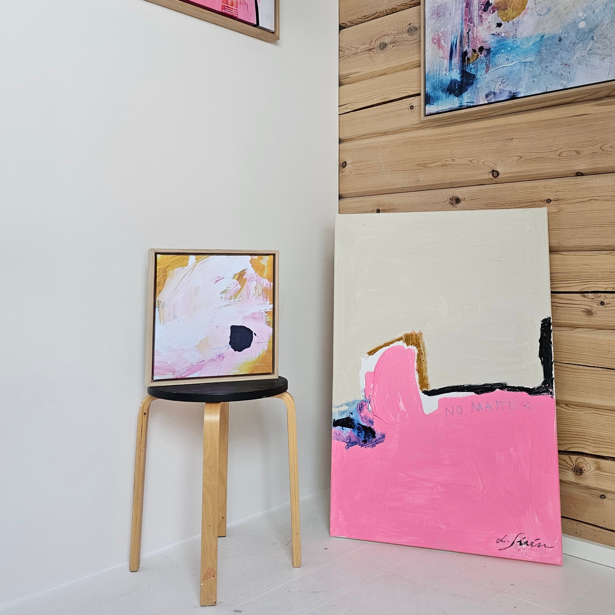 Colorful abstract paintings by Finnish artist Lotta Sirén.