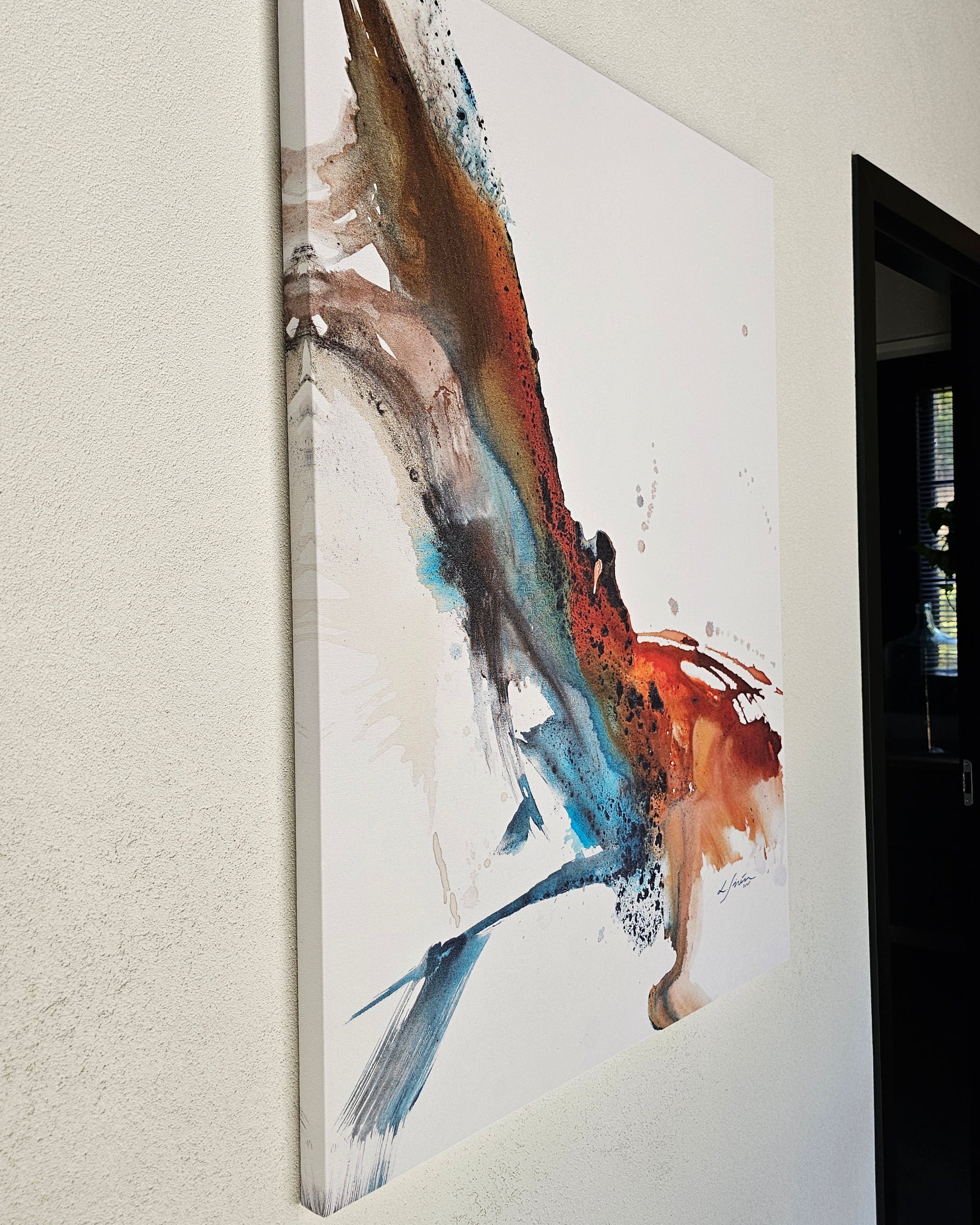 Abstract Phoenix canvas print on a wall