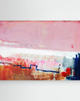 Detours Approved - Limited Edition Canvas Print with pink, white and burnt sienna tones and a hint of red & blue. Structured and vibrant piece. 