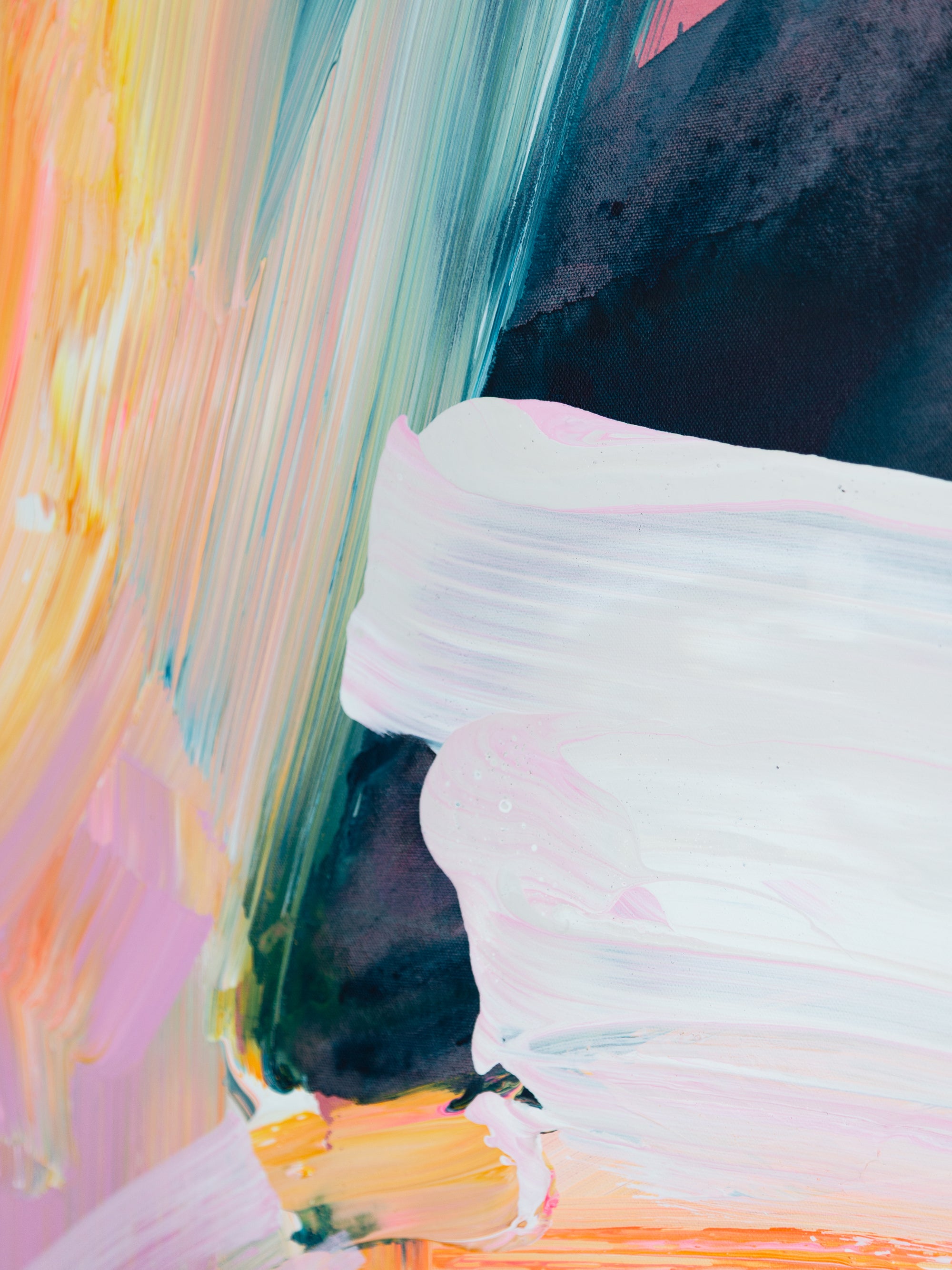 Abstract art with colorful brush strokes by Finnish artist Lotta Sirén