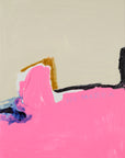 Abstract artwork with pink, black, and beige colors on a beige background by Lotta Sirén