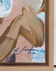 Framed artwork with a signature of a Finnish artist Lotta Sirén and year on a light background
