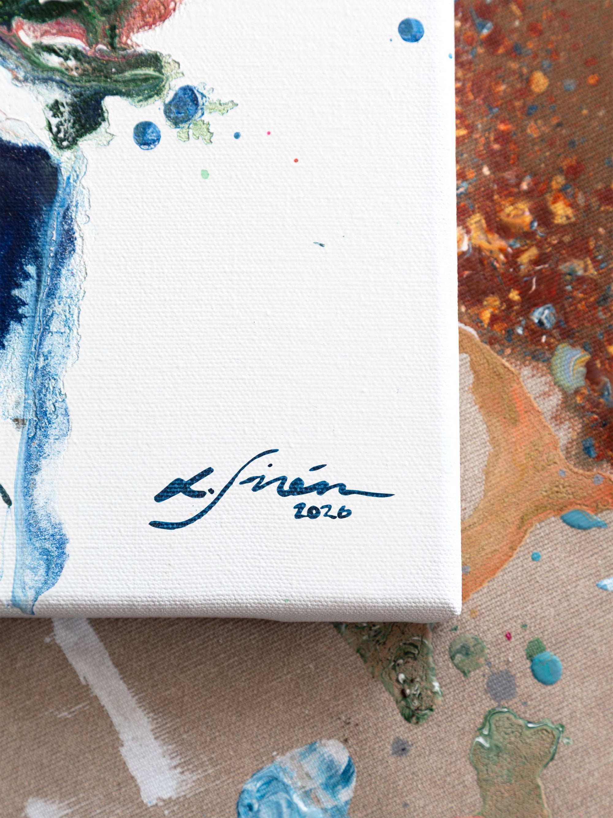 Lotta Sirén signature on a abstract painting