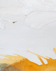 Abstract art with yellow splashes on a white background