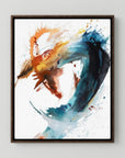 Dragon - Canvas Print with dark oak floating frames
