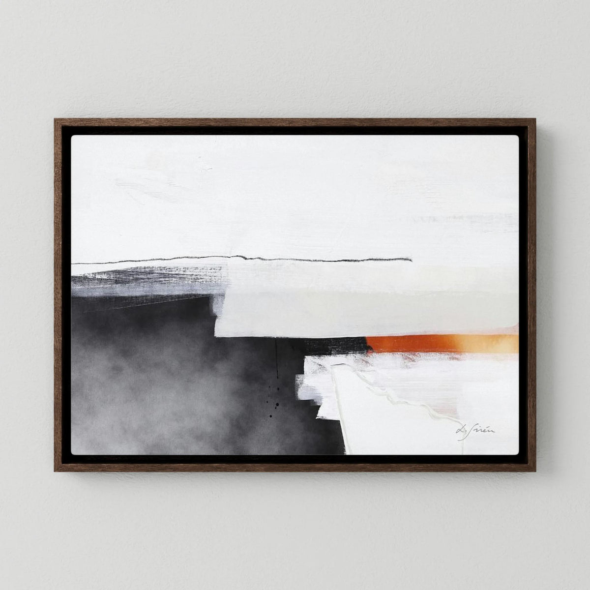 Ice and Fire - Limited Edition Canvas Print with dark oak floating frames