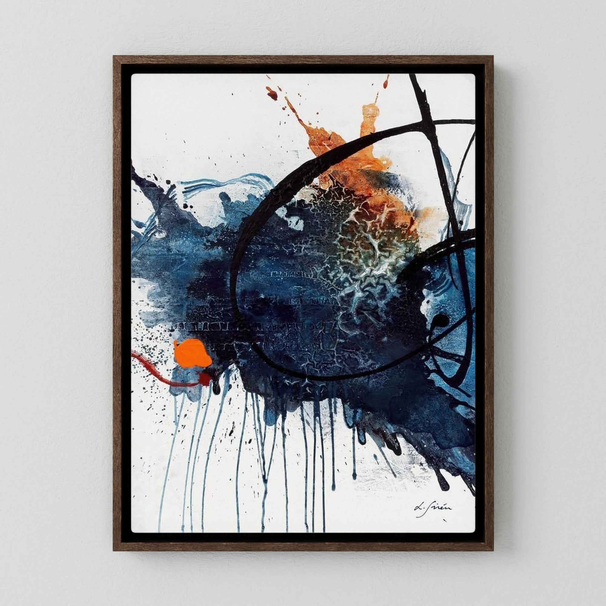 My Mind - Canvas Print with dark oak floating frames