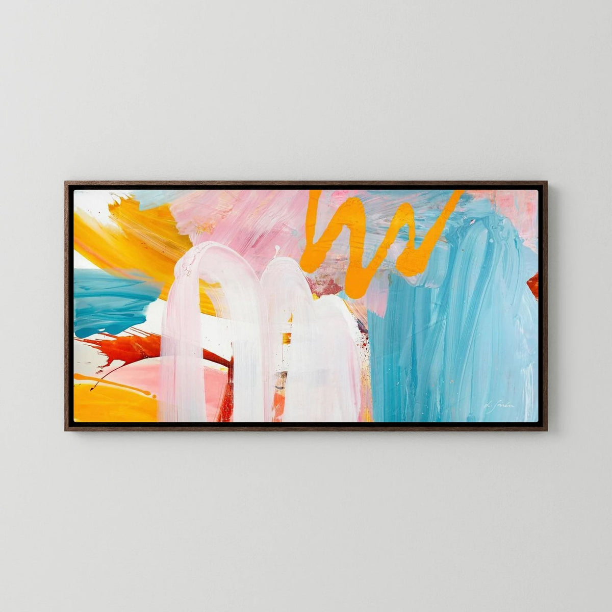 Oops, I did It Again... Canvas Print with dark oak floating frames