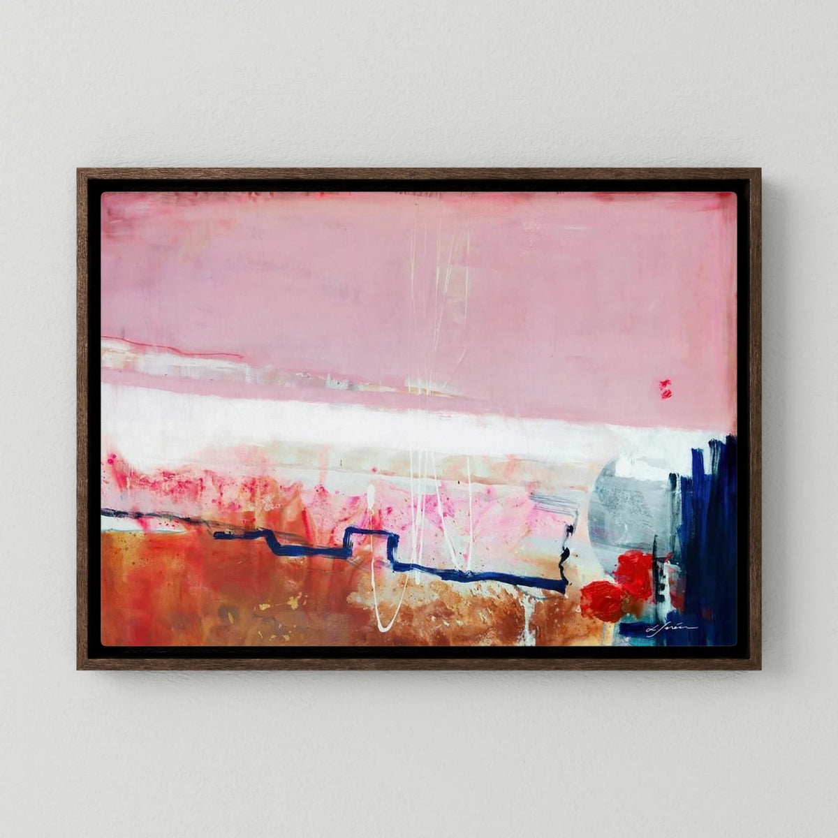 Detours Approved - Limited Edition Canvas Print with dark oak floating frames