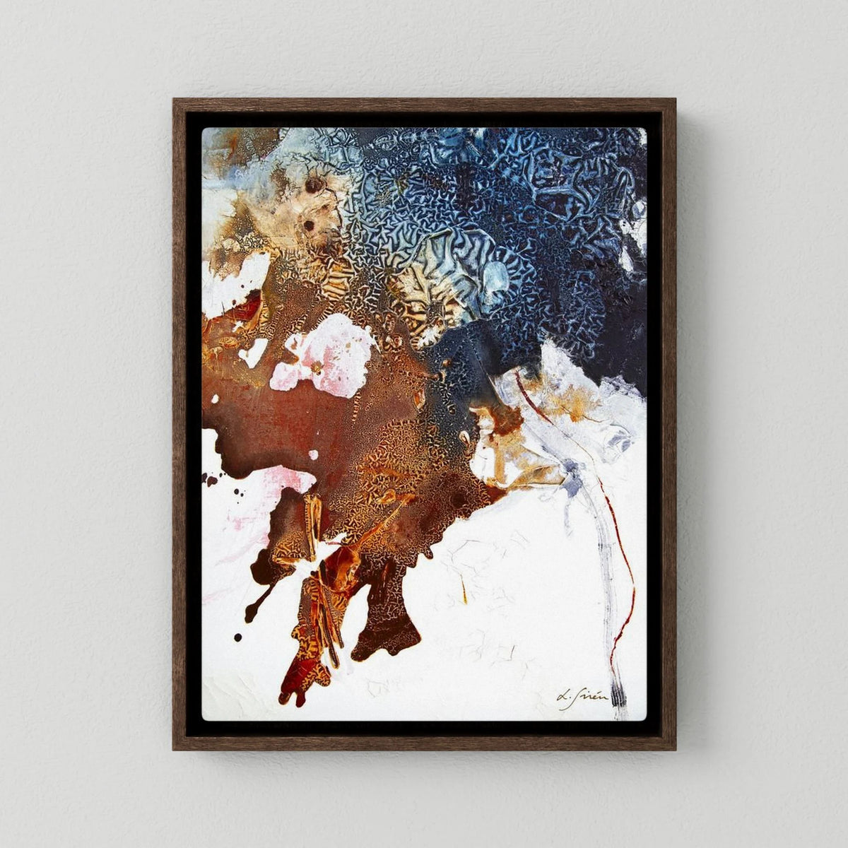 No "Best Before" - Canvas Print with dark oak floating frames