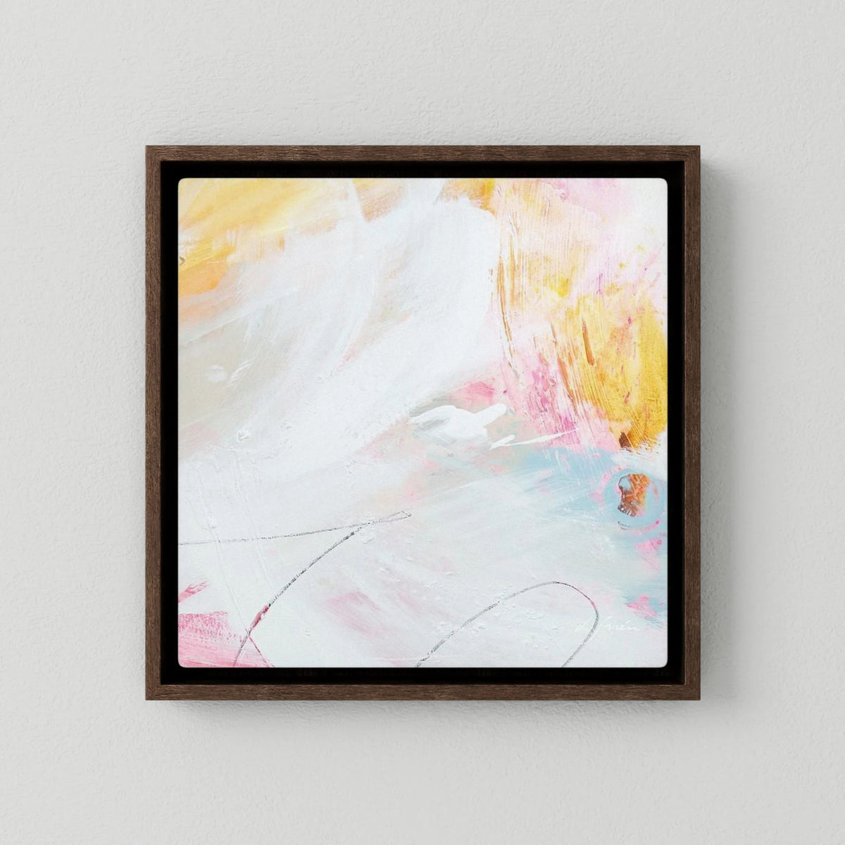 Head in the Clouds - Canvas Print with dark oak floating frames