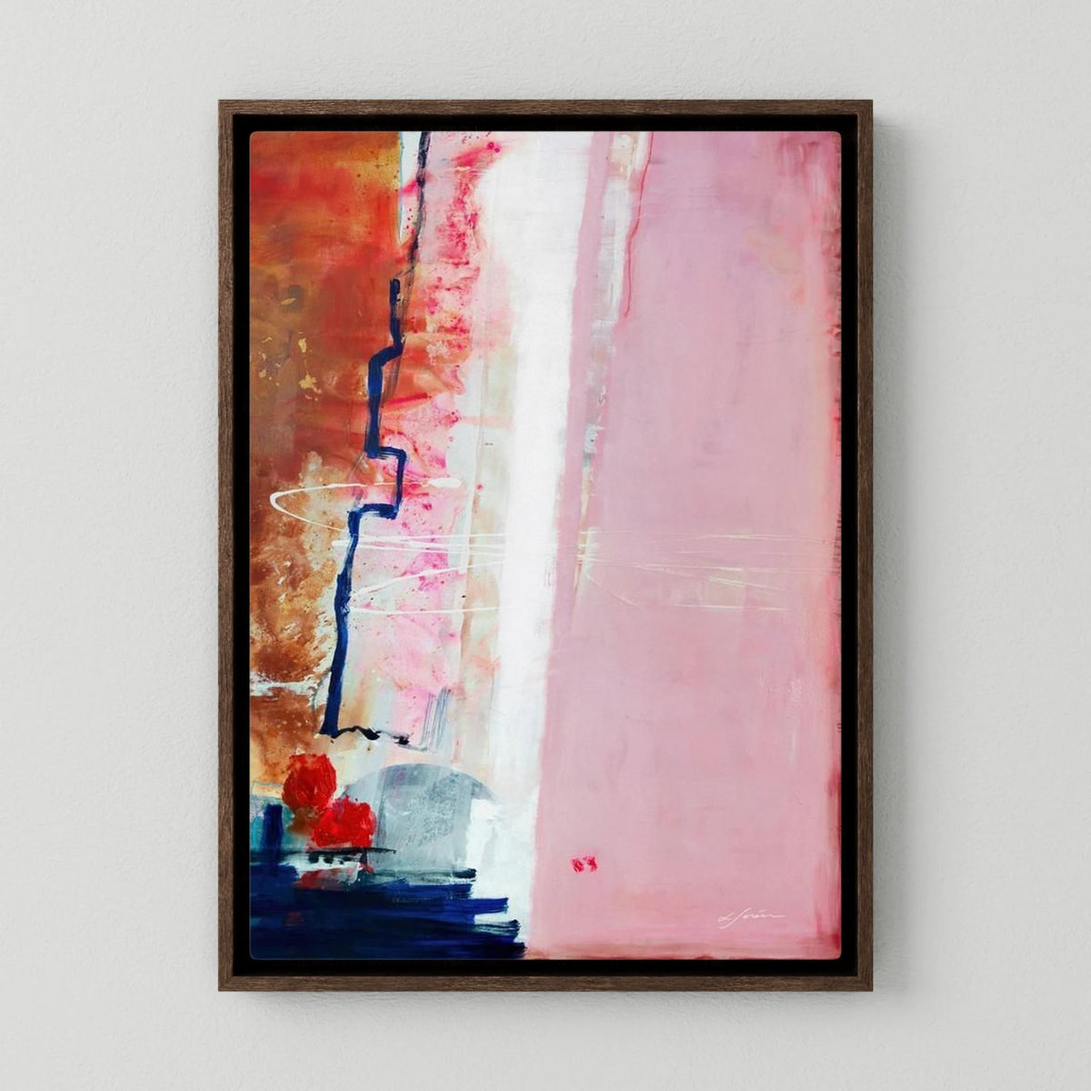 Speed Bump - Limited Edition Canvas Print with dark oak floating frames