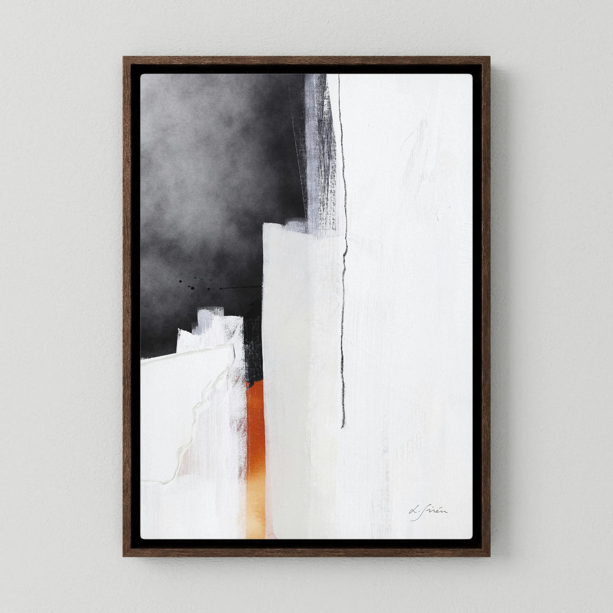 Fire and Ice - Abstract Limited Edition Canvas Print with dark oak floater frame