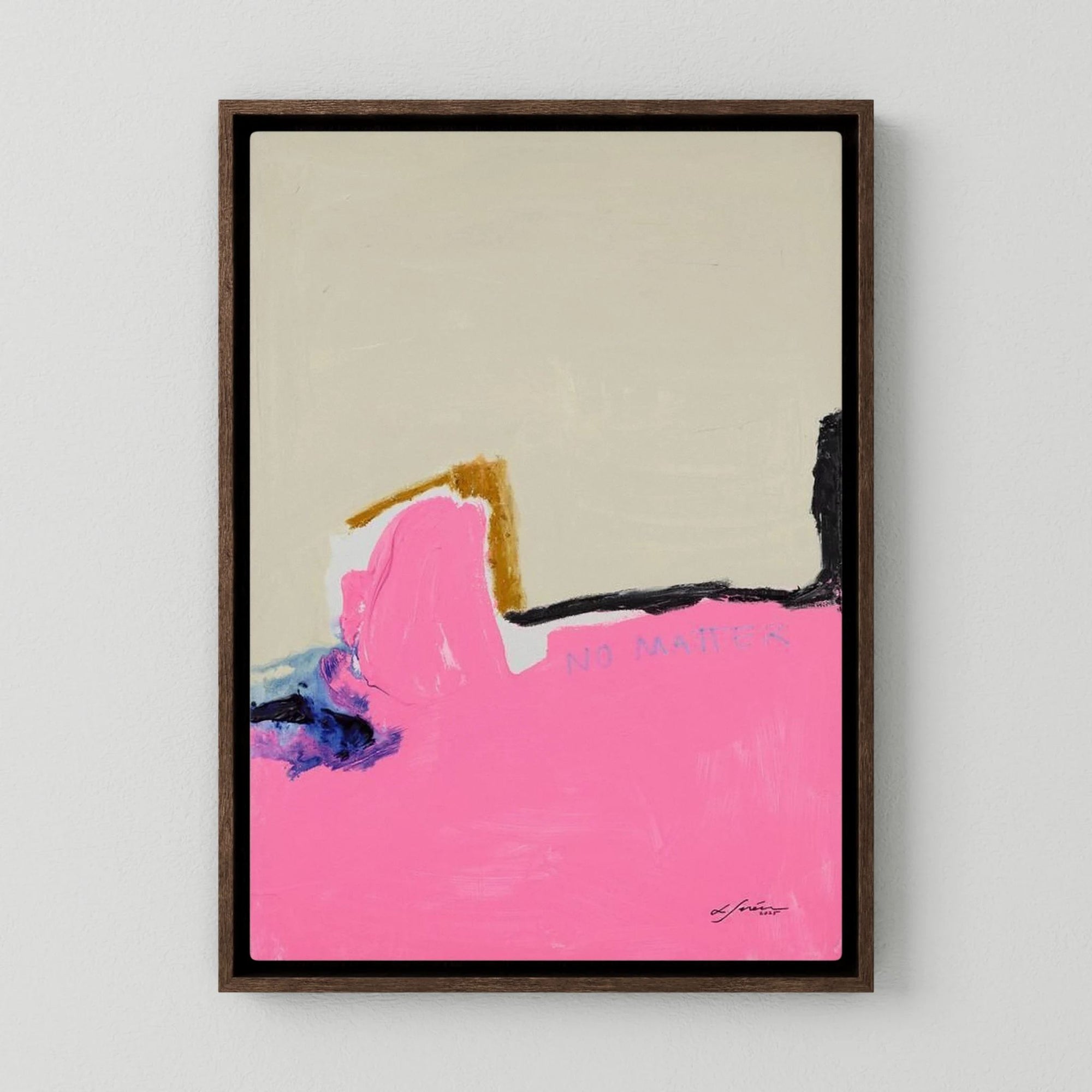 NO MATTER - Limited Edition Canvas Print with floating dark oak frames