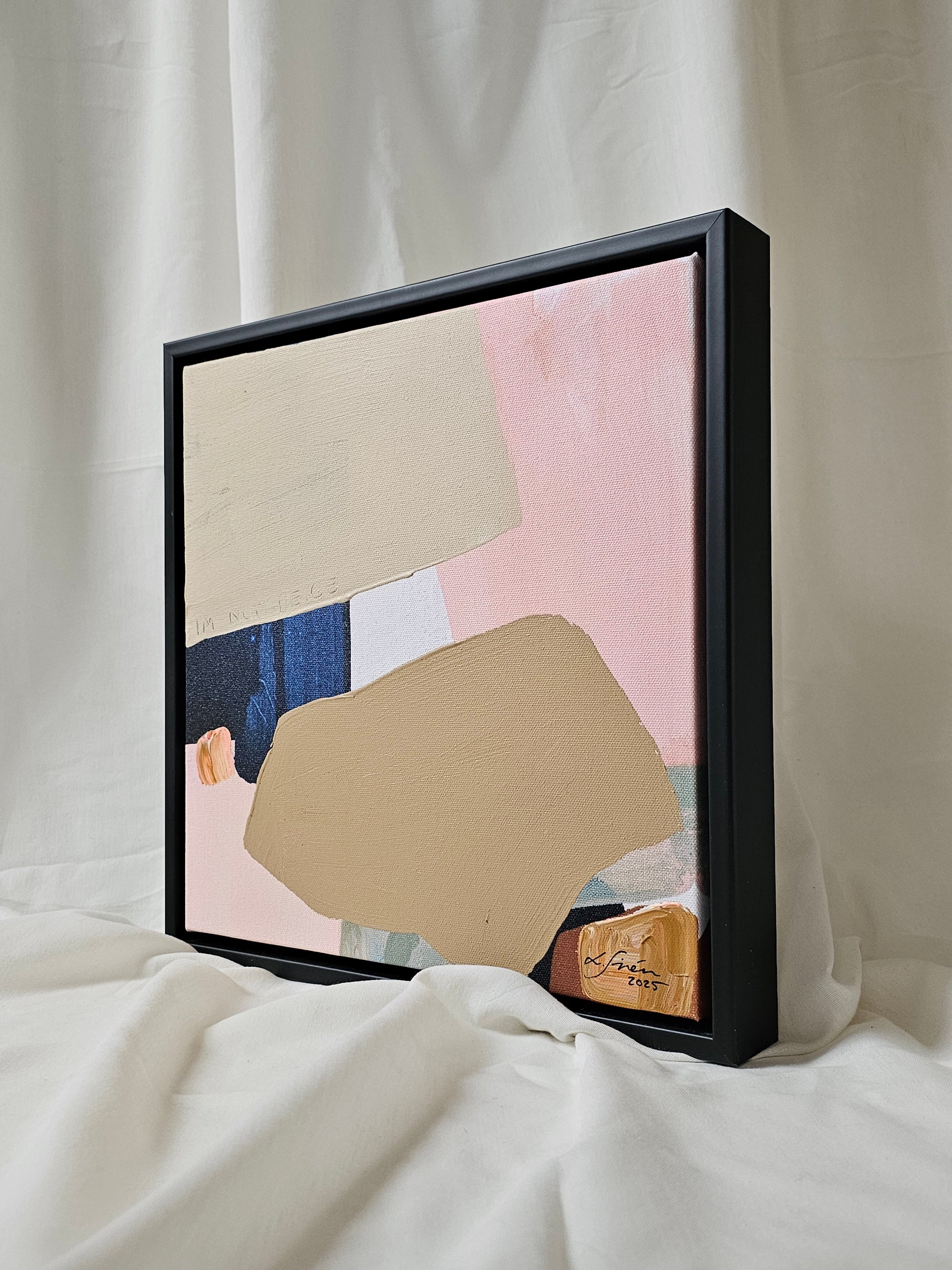 Unique Hand Embellished Canvas Print "Color Block" 12/30 (I'm not beige)