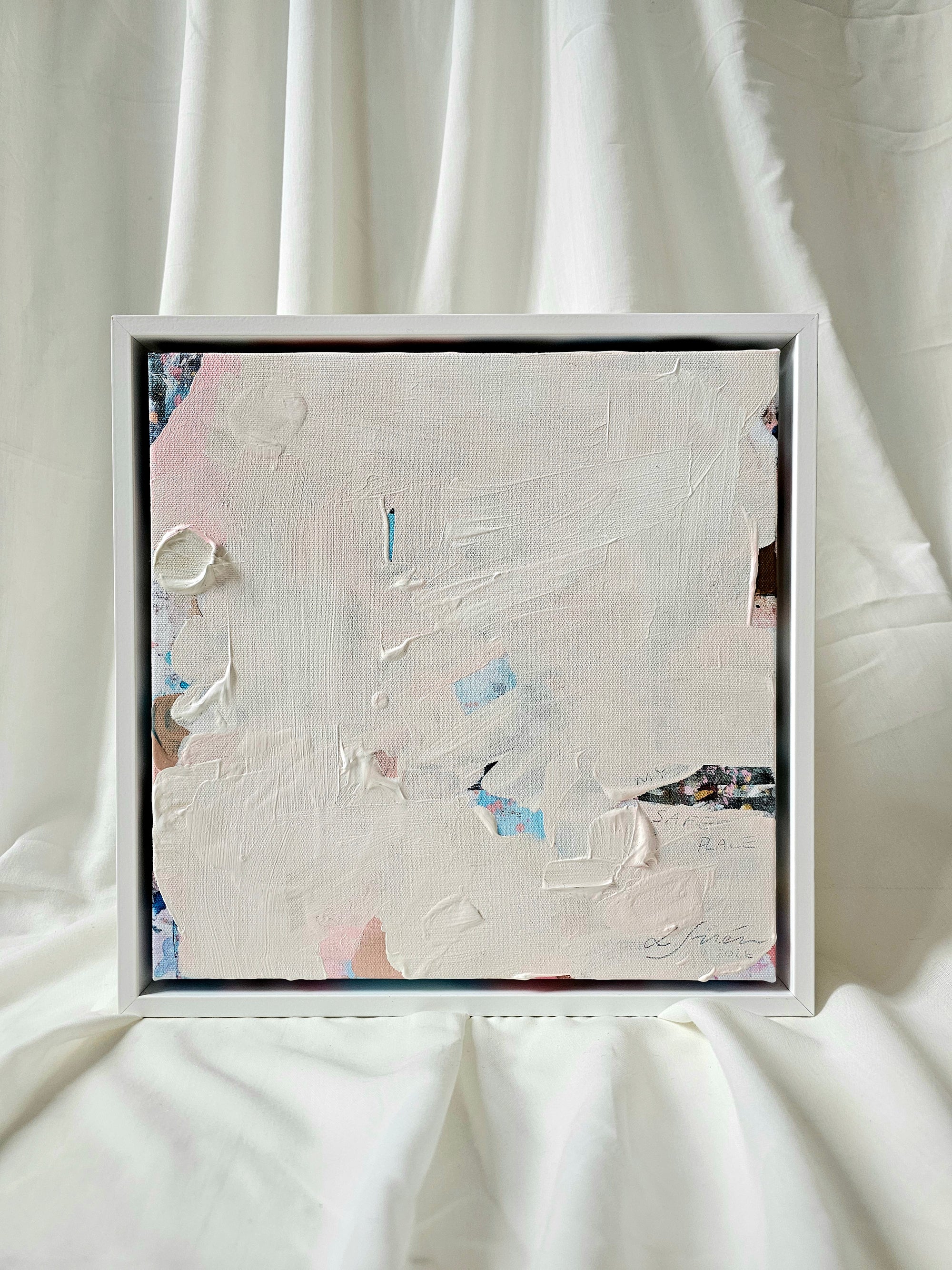 Unique Hand Embellished Canvas Print "SMILE" 6/30 (My Safe Place)