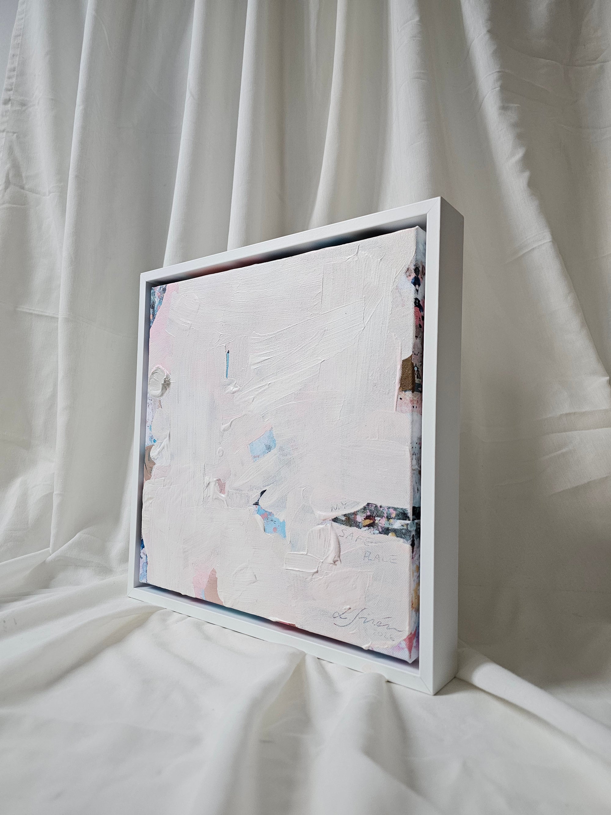 Unique Hand Embellished Canvas Print "SMILE" 6/30 (My Safe Place)